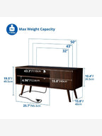 Mesa de TV Funcional 50" TU MESITA Eva Melamina 18mm color Marrón 1 puerta
