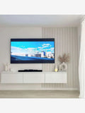 Mesa de TV Flotante Cardy High Gloss con Panel de Melamina Color Blanco TU MESITA
