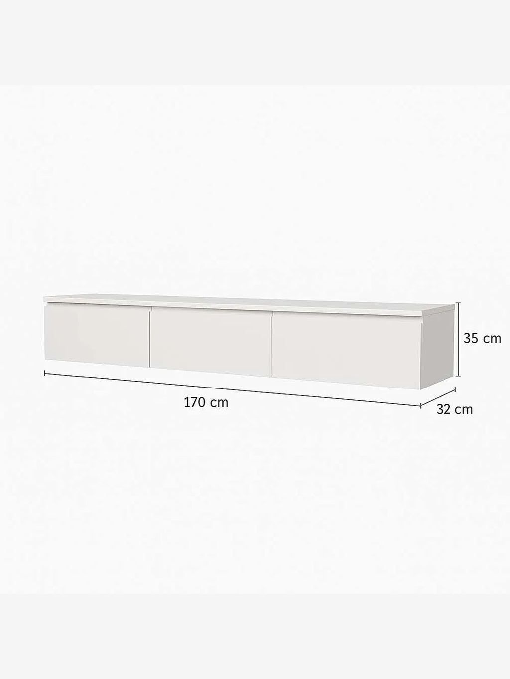 Mesa de TV Flotante Cardy High Gloss con Panel de Melamina Color Blanco TU MESITA