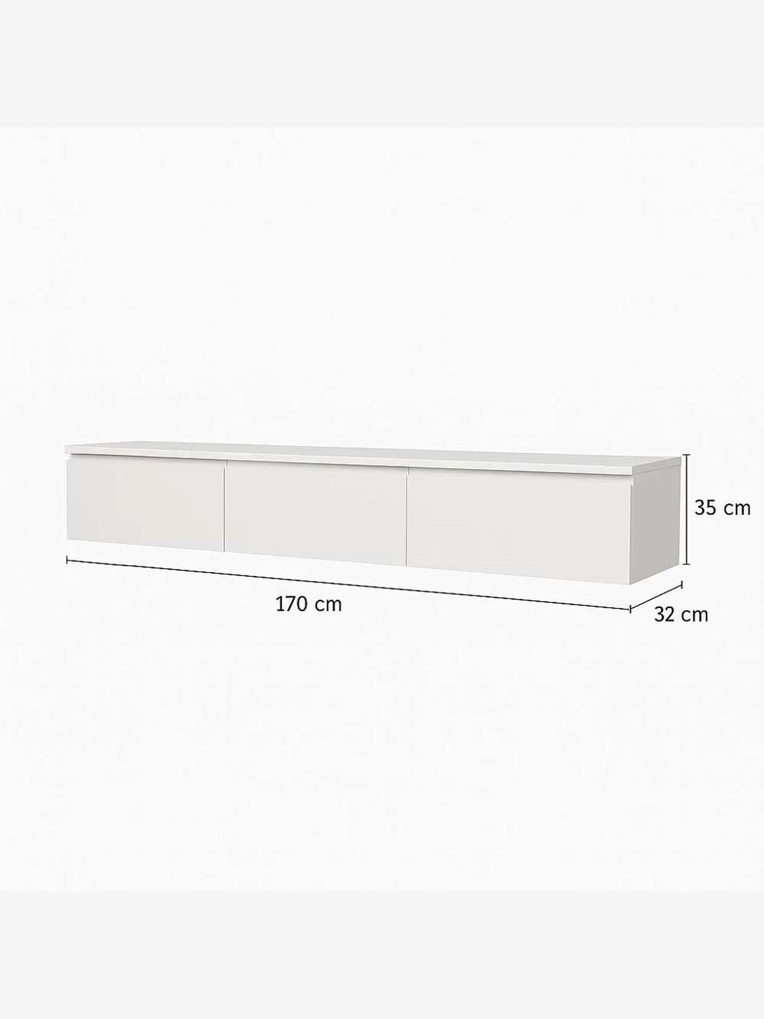 Mesa de TV Flotante Cardy High Gloss con Panel de Melamina Color Blanco TU MESITA