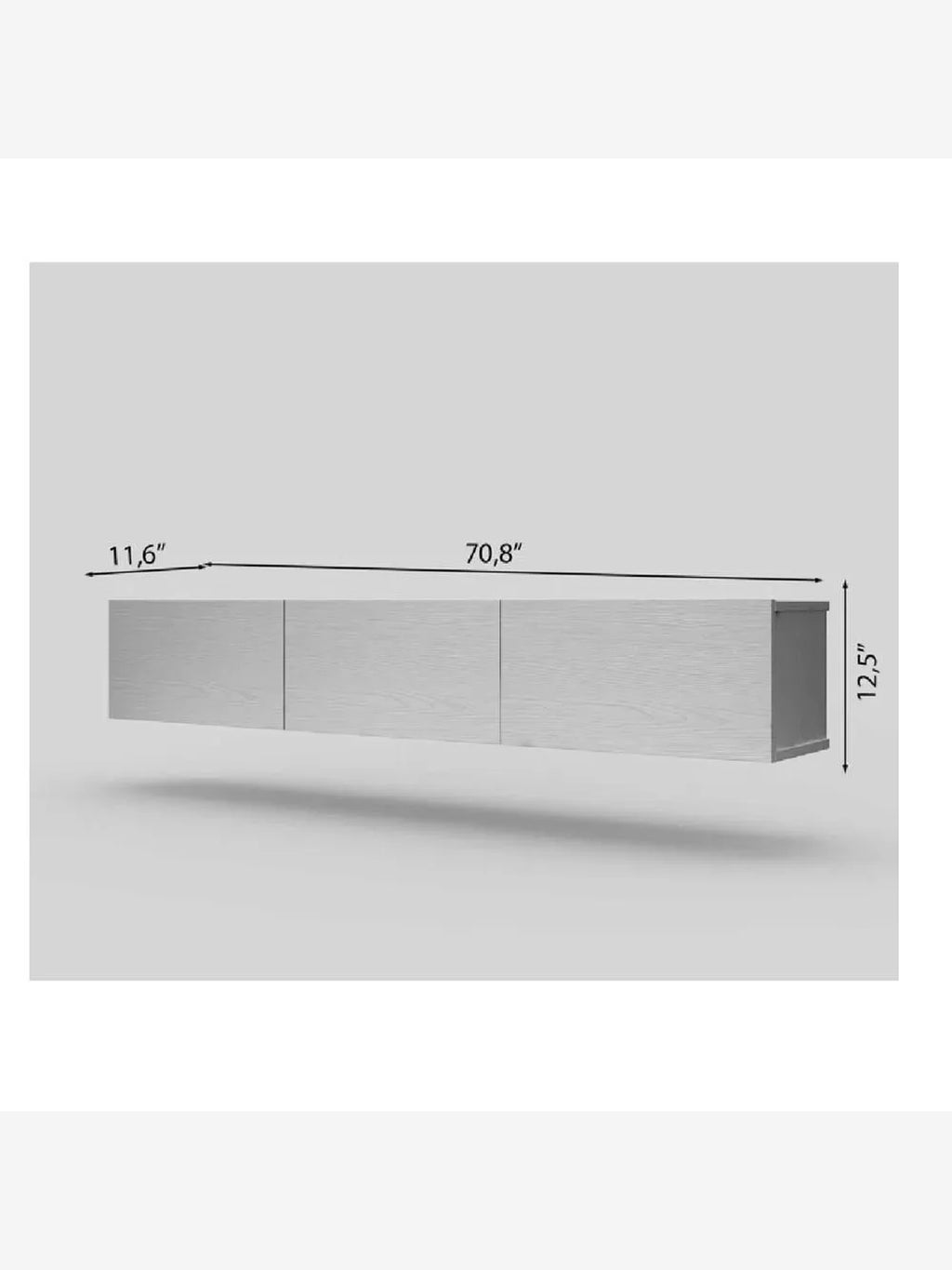 Mesa de TV Flotante 75" TU MESITA Sigrid Melamina 18mm color Blanco 3 puertas