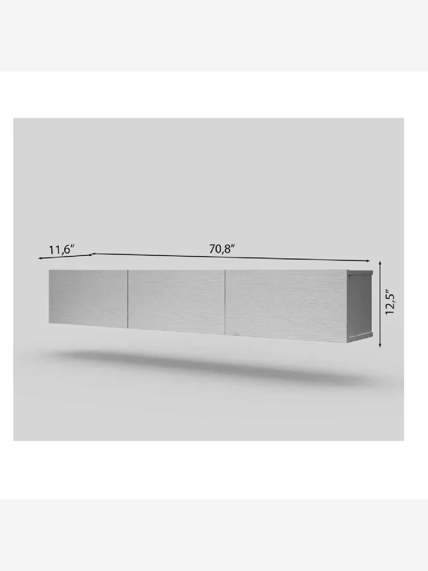Mesa de TV Flotante 75" TU MESITA Sigrid Melamina 18mm color Blanco 3 puertas