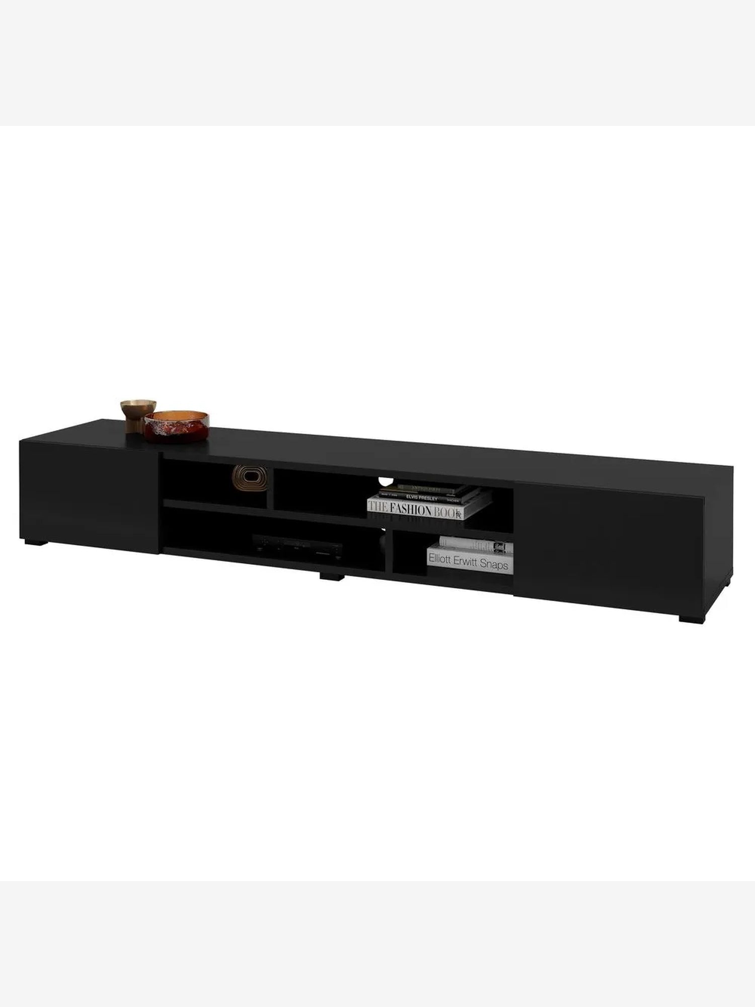 Mesa de TV Moderna Genius color Negro 2 puertas TU MESITA
