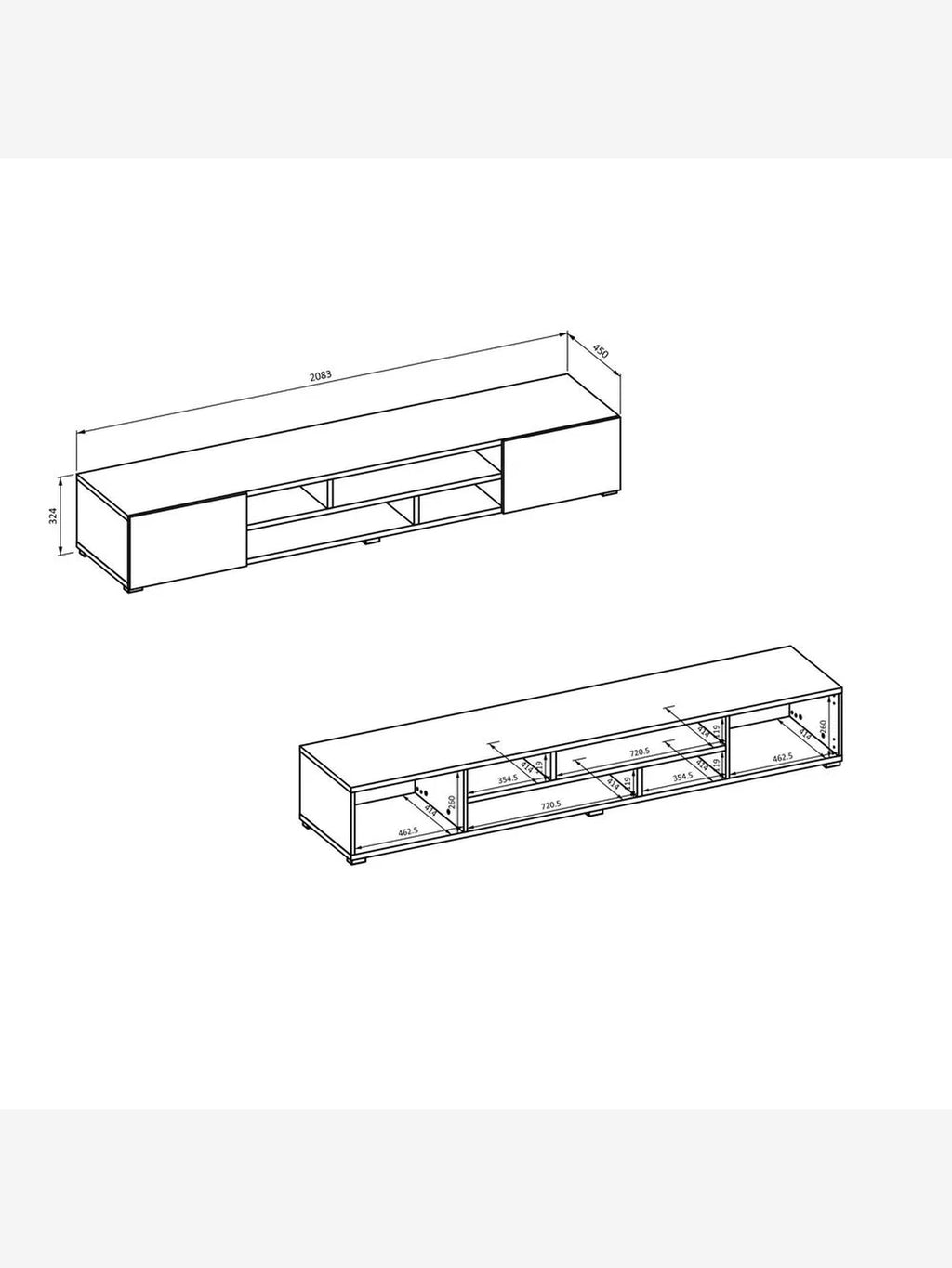 Mesa de TV Moderna Genius color Negro 2 puertas TU MESITA