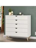 Cómoda Vertical Sofia color Blanco 5 cajones TU MESITA