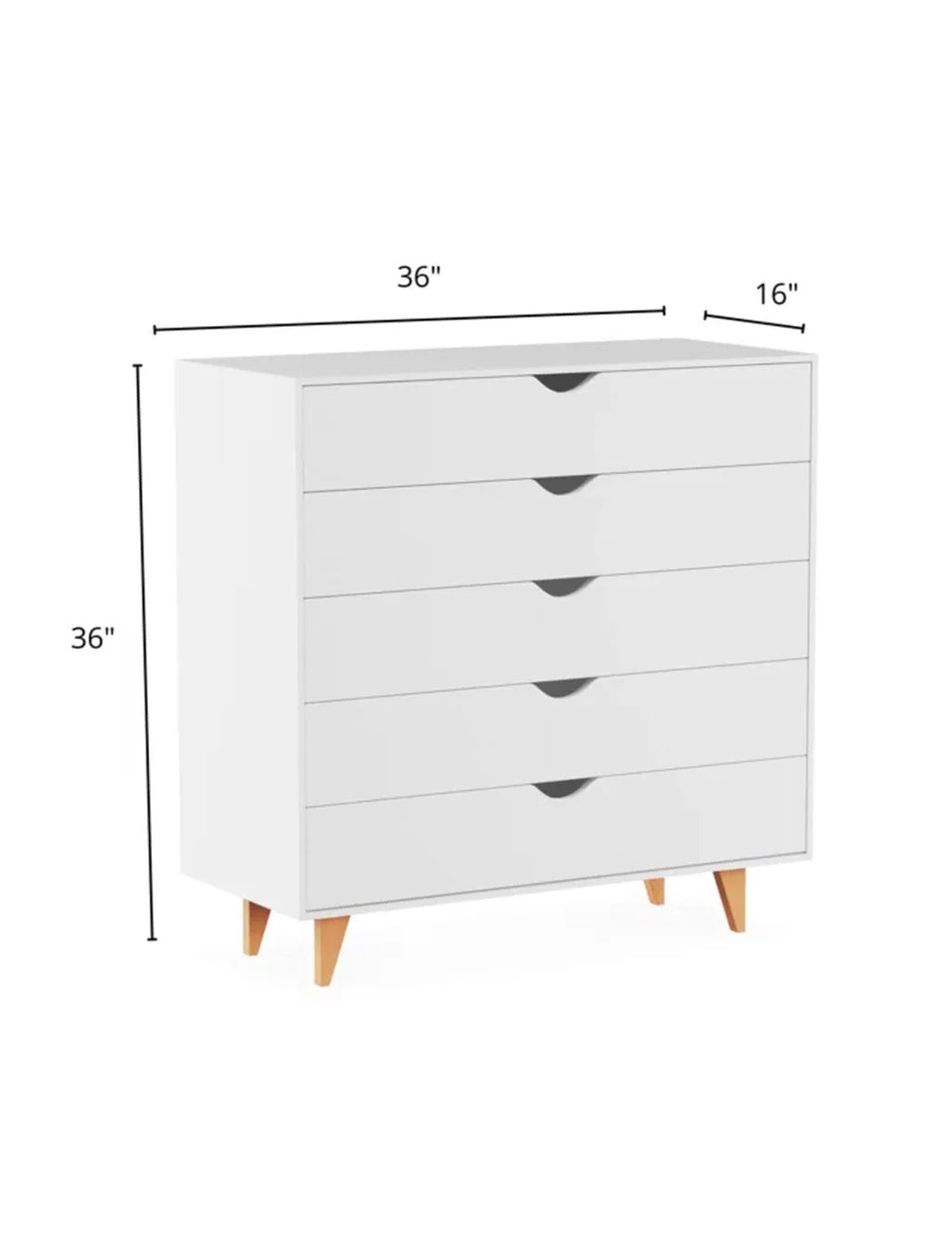 Cómoda Vertical Sofia color Blanco 5 cajones TU MESITA