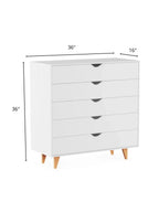 Cómoda Vertical Sofia color Blanco 5 cajones TU MESITA