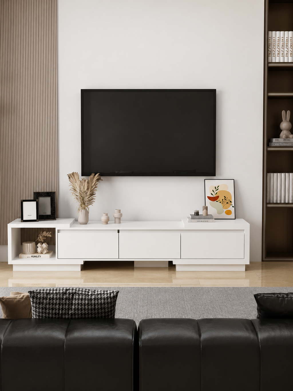 Mesa de TV Expandible Mallorca color Blanco 3 cajones TU MESITA