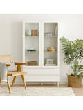 Vitrina Alta 2 puertas 2 cajones Dubai color BLanco TU MESITA