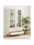 Vitrina Alta 2 puertas 2 cajones Dubai color BLanco TU MESITA