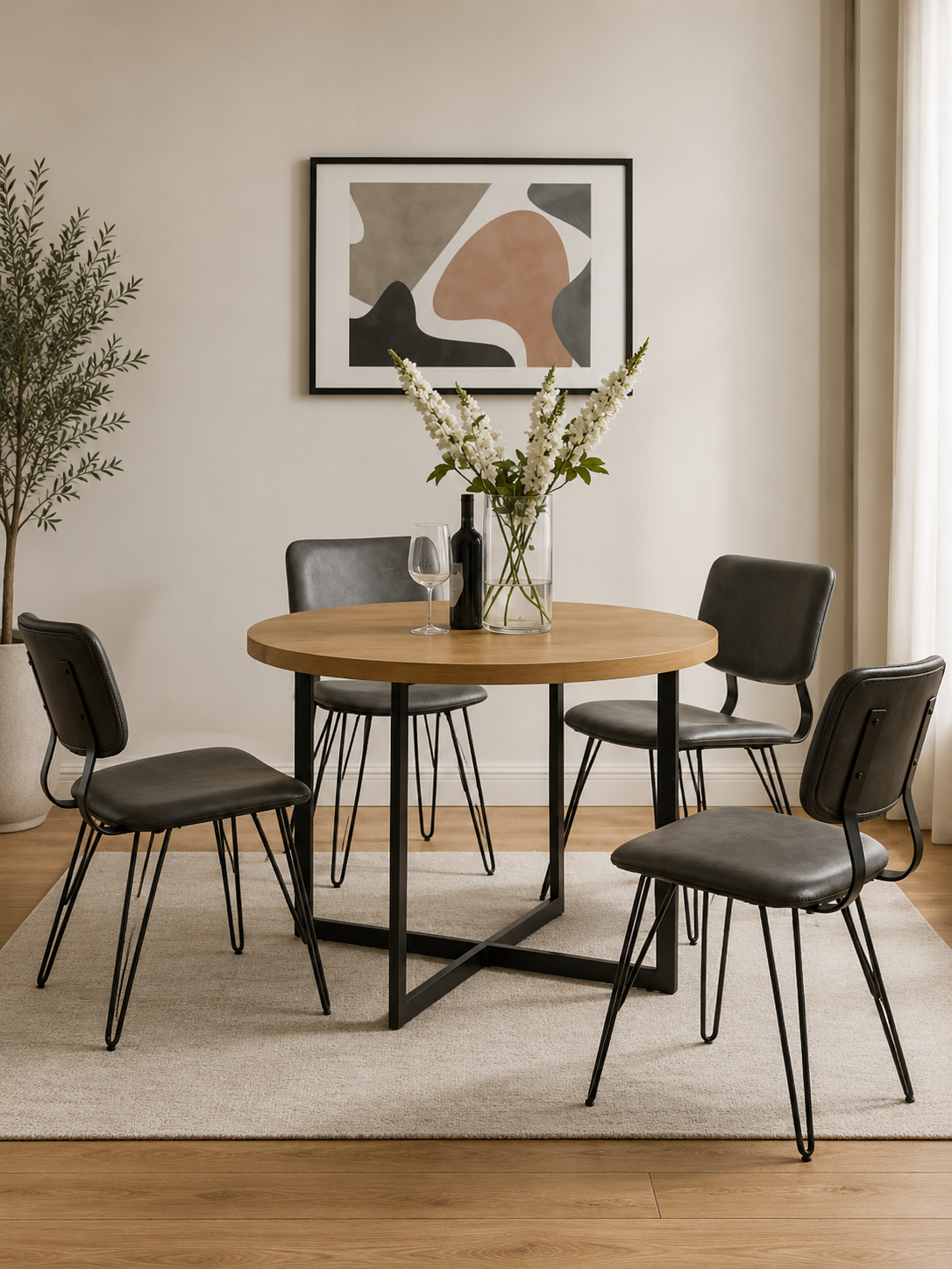 MESA DE COMEDOR CIRCULAR TU MESITA POLO COLOR DUNA