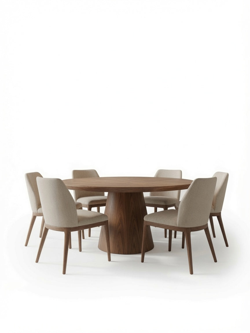 Juego De Comedor Elena 4 Sillas de madera Base Enchapada MDF TU MESITA