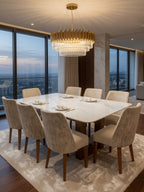 Juego de Comedor Emilia 8 Sillas TU MESITA  de Madera con Piedra Sinterizada