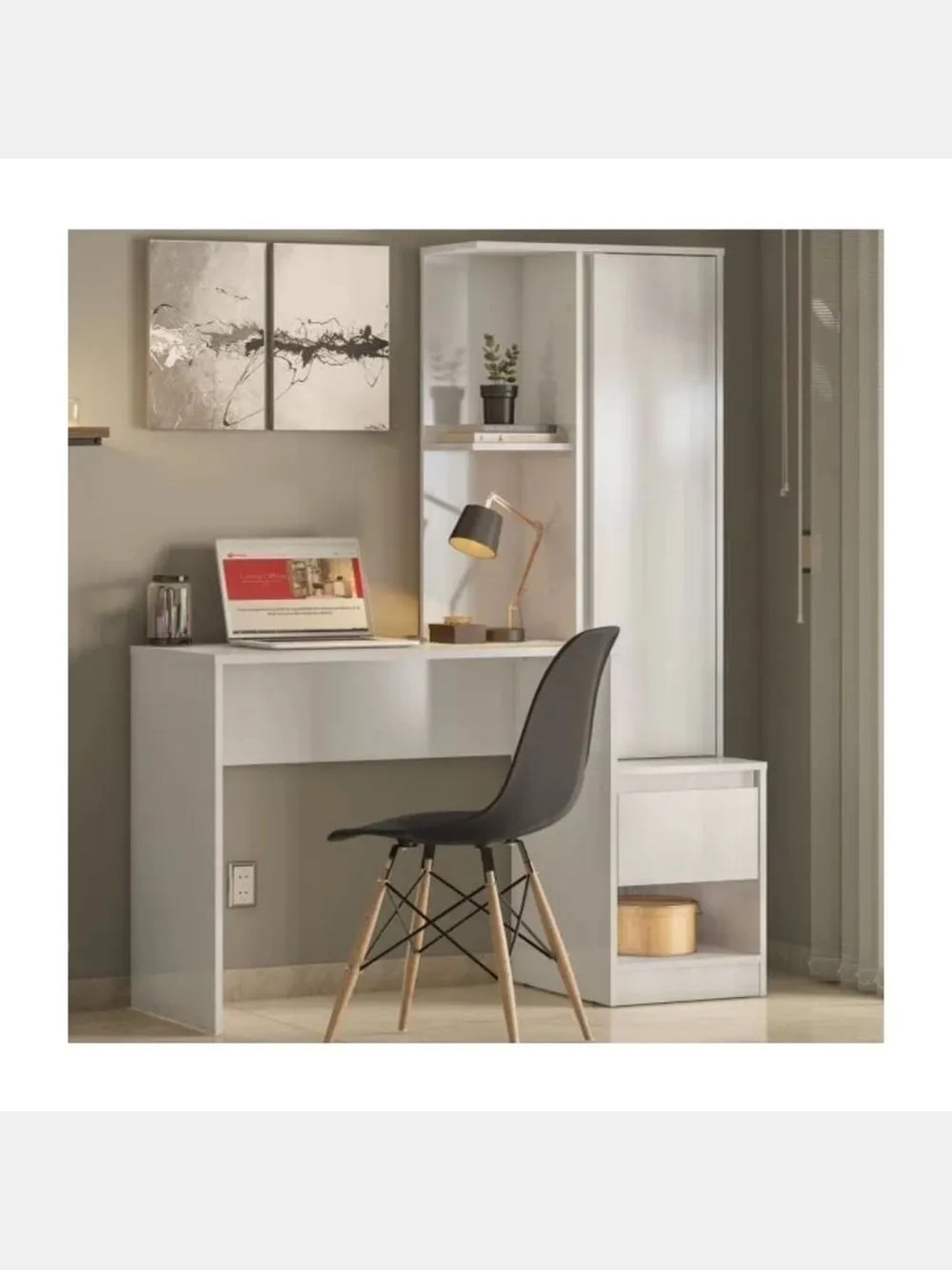 Escritorio con Organizador Moore color Blanco 1 cajón 1 puerta TU MESITA