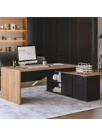 Escritorio Ejecutivo Palmer color Negro/Marrón TU MESITA