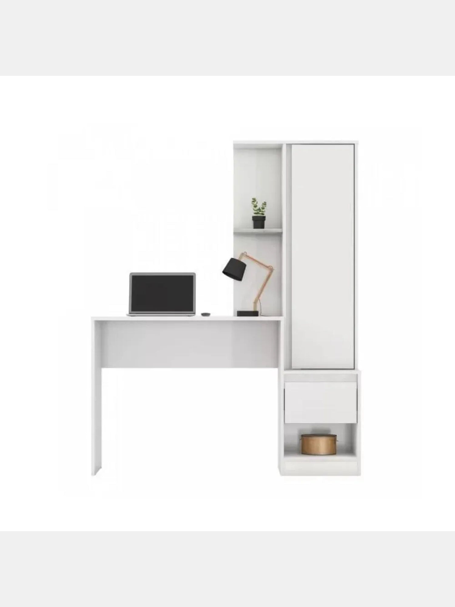 Escritorio con Organizador Moore color Blanco 1 cajón 1 puerta TU MESITA