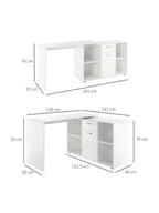 Escritorio Extendible TU MESITA Liam color Blanco 1 cajón 1 puerta