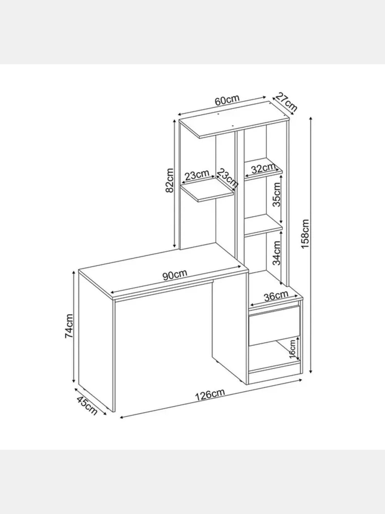 Escritorio con Organizador Moore color Blanco 1 cajón 1 puerta TU MESITA