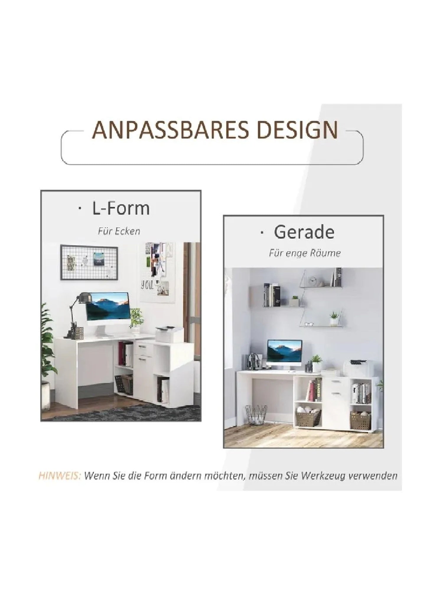 Escritorio Extendible TU MESITA Liam color Blanco 1 cajón 1 puerta