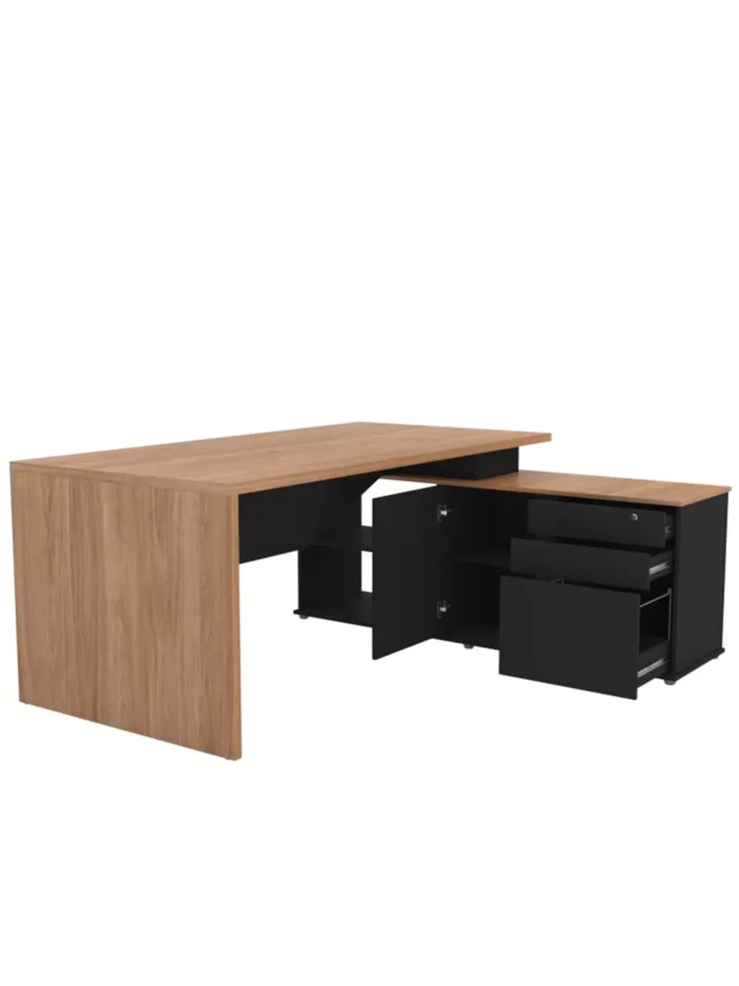 Escritorio Ejecutivo Palmer color Negro/Marrón TU MESITA