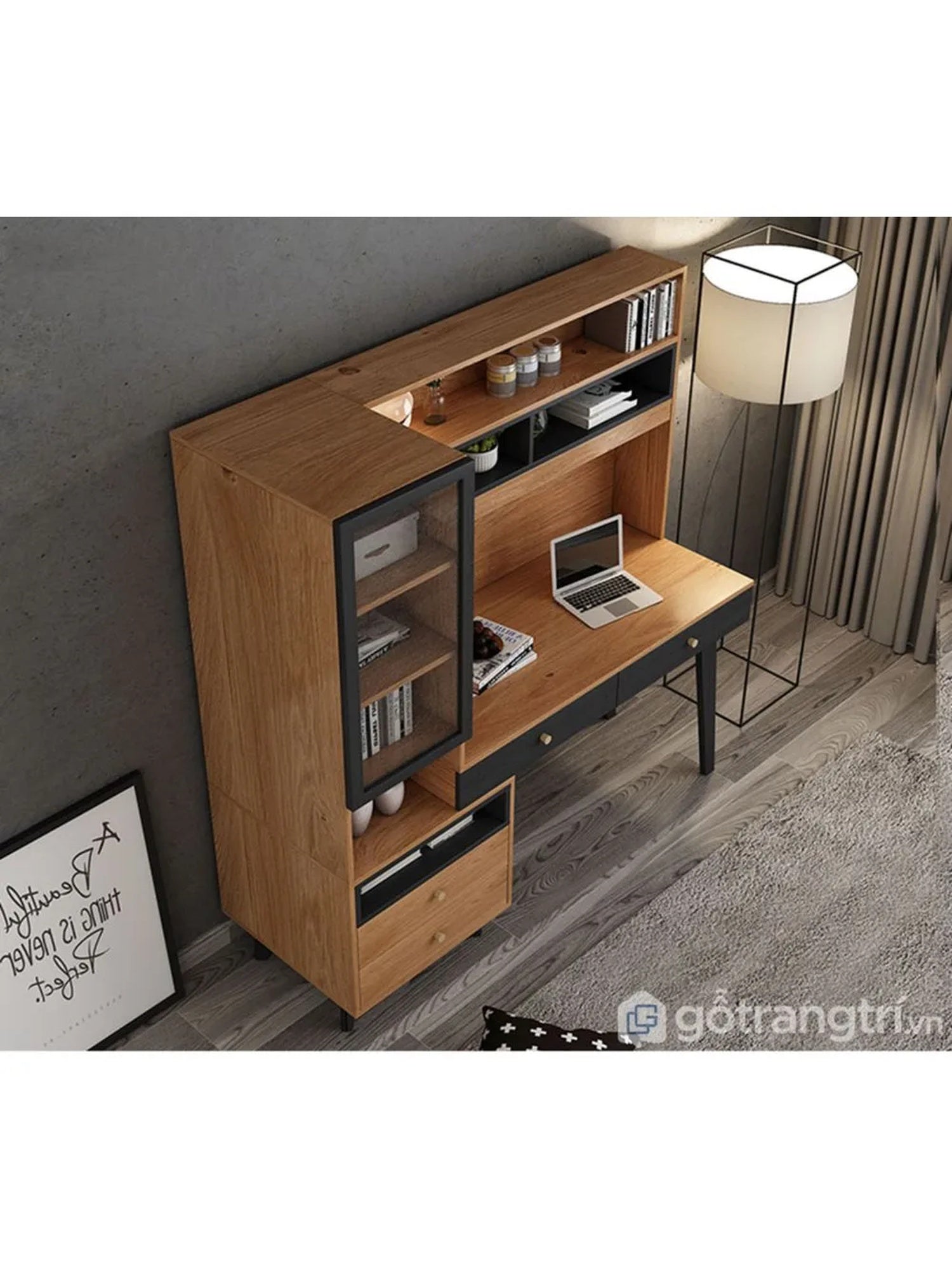 Escritorio Juvenil con estanteria Jacobo 4 cajones mas repisas TU MESITA