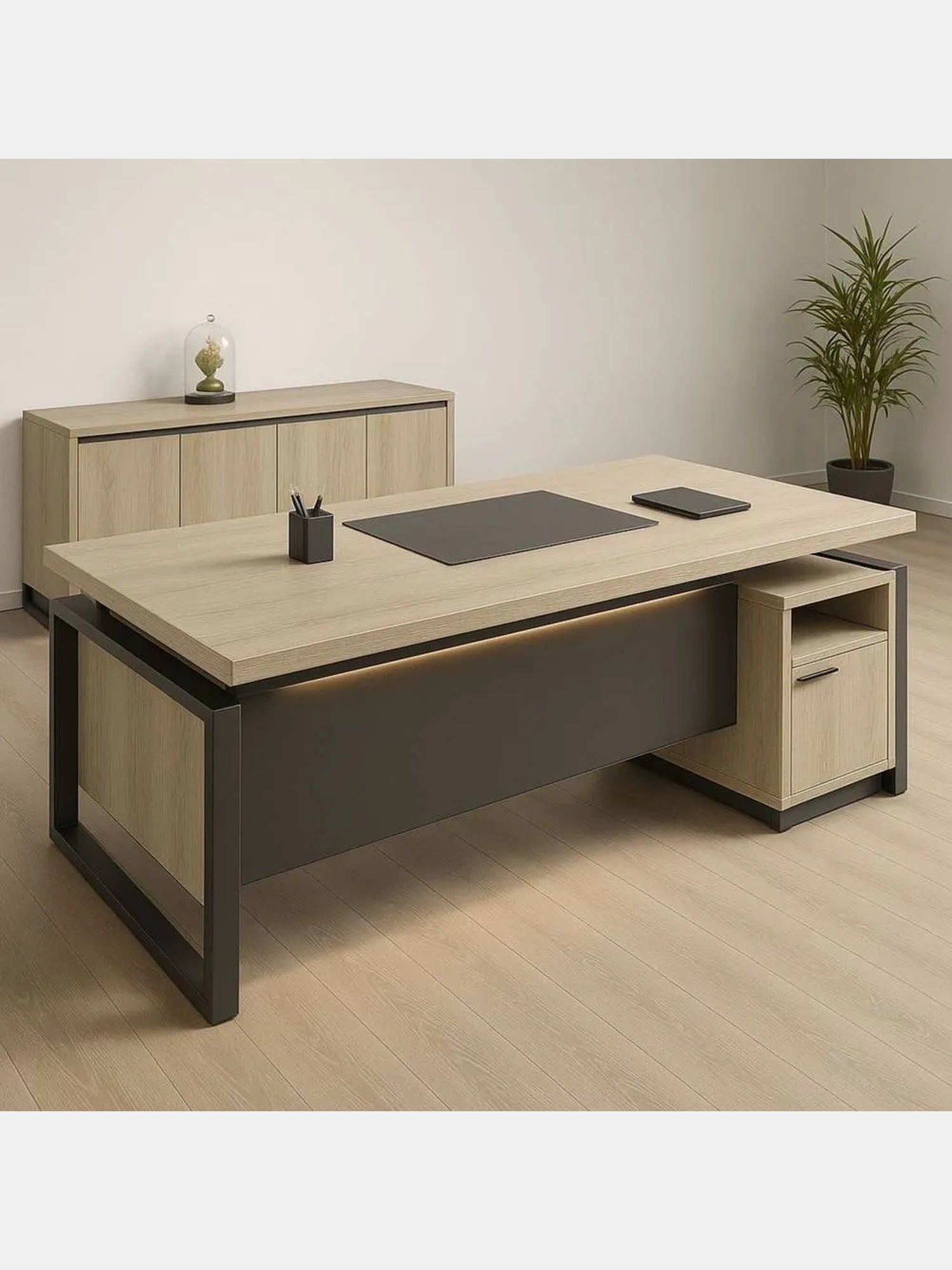 Escritorio Rajko Color RovereNegro TU MESITA con Cajonera