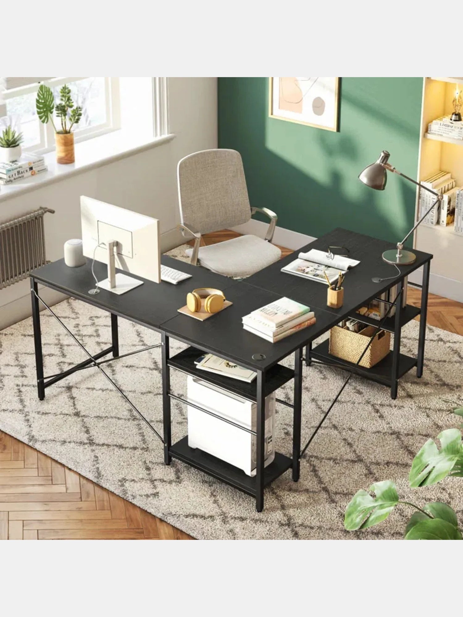 Escritorio Industrial Ferrer color Negro en L TU MESITA