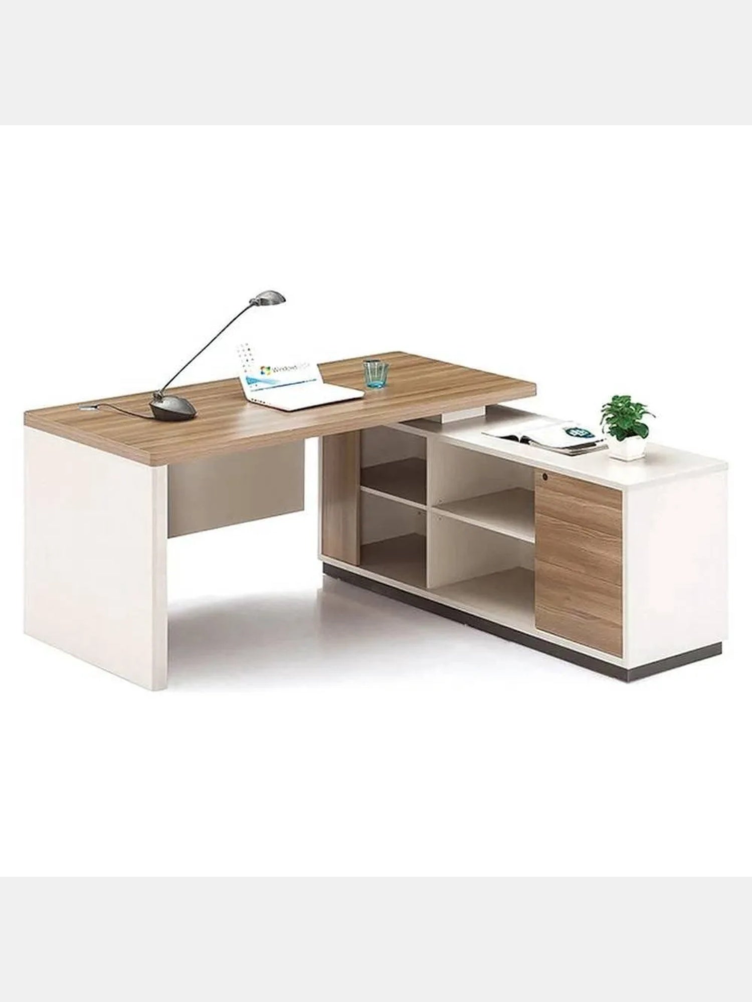 Escritorio en L Oriana con Almacenamiento Color GalesBlanco TU MESITA