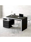 ESCRITORIO TU MESITA TU MESITA 120 CM X 50 CM NEGRO Y ARCHIVERO DOBLE CARA PREMIUM CON BLANCO