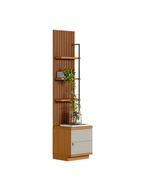 Estante con Panel y Velador Logan 1 puerta color HayaBlanco TU MESITA