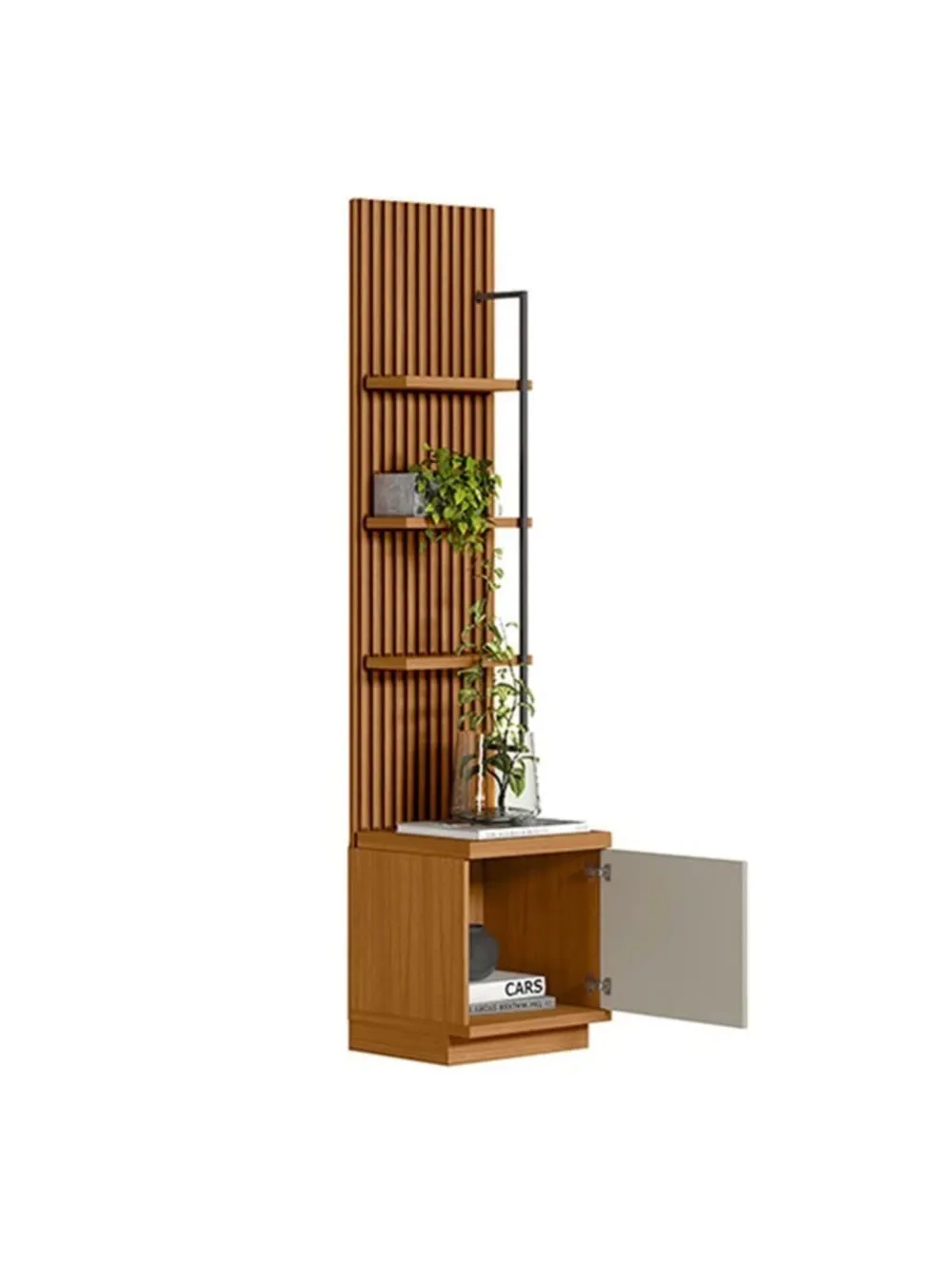 Estante con Panel y Velador Logan 1 puerta color HayaBlanco TU MESITA