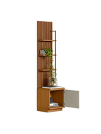 Estante con Panel y Velador Logan 1 puerta color HayaBlanco TU MESITA