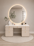Tocador Luxury Ori con Espejo Retroiluminado y Mesada de Melamina tipo Marmol TU MESITA