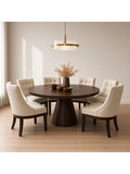juego de comedor fiorella circular 6 sillas en madera