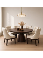 juego de comedor fiorella circular 6 sillas en madera