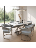 juego de comedor milano 6 sillas con piedra sinterizada