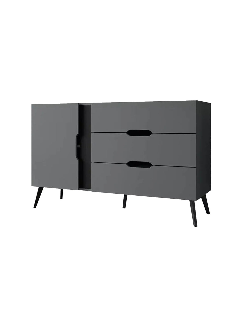 Cómoda Moderna Juvenil Macabi color Gris/Negro TU MESITA Califica este producto