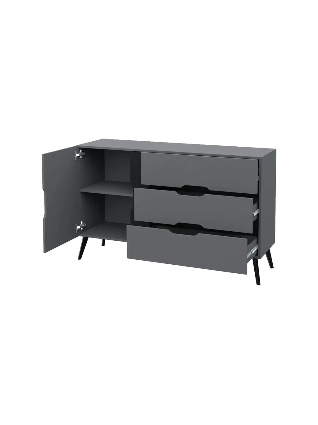 Cómoda Moderna Juvenil Macabi color Gris/Negro TU MESITA Califica este producto