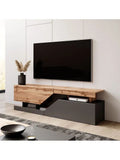 Mesa de Tv Moderna Alexis 2 puertas color NegroRoble TU MESITA