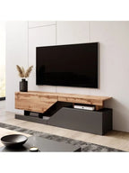 Mesa de Tv Moderna Alexis 2 puertas color NegroRoble TU MESITA