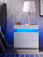 Velador Mesa de Noche Miki con luz LED color Blanco TU MESITA