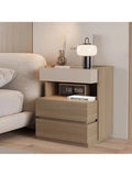 Velador Moderno Milosh 3 Cajones Color Garden OakCapri TU MESITA