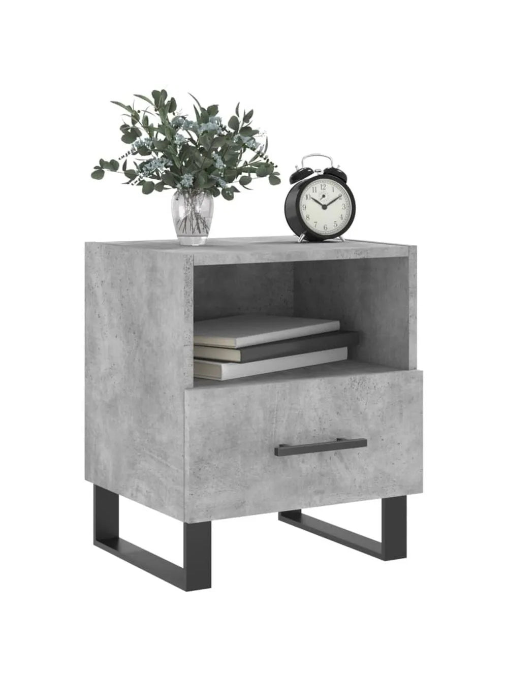 Velador Mesa de Noche Saori 1 cajón color Gris TU MESITA