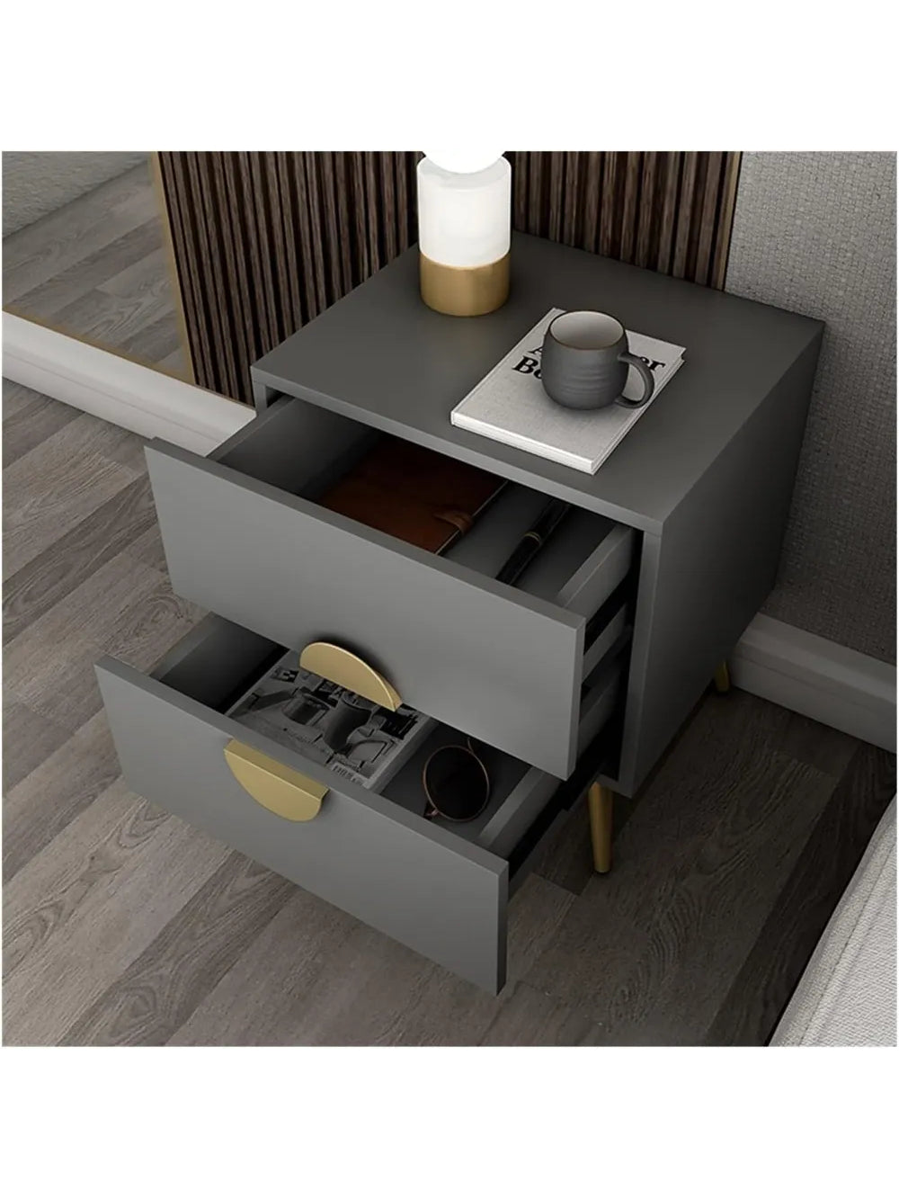 Velador Moderno Grey Color Plomo TU MESITA
