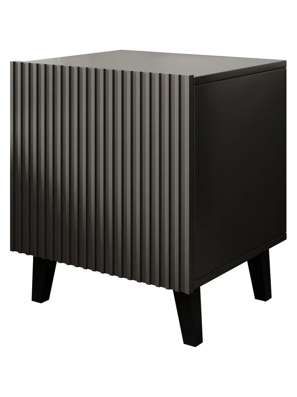 Velador Mesa de Noche Moderno Rogger color negro 1 puerta TU MESITA