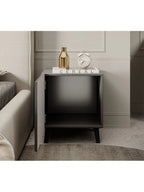 Velador Mesa de Noche Moderno Rogger color negro 1 puerta TU MESITA