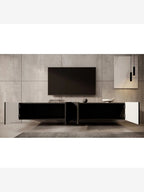 Mesa de TV Flotante Lika color Negro 4 puertas TU MESITA