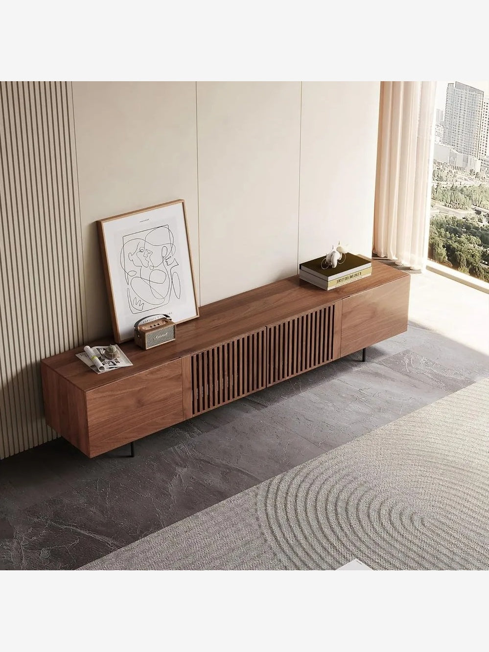 MESA DE TV MINIMALISTA NAMURA COLOR MARRÓN TU MESITA
