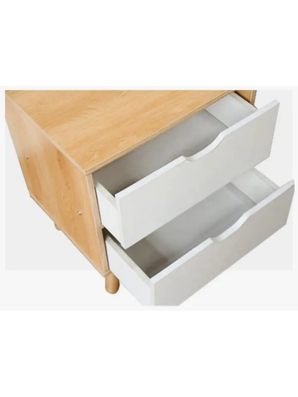 Velador Vintage Moderno Scandi 2 Cajones HayaBlanco TU MESITA