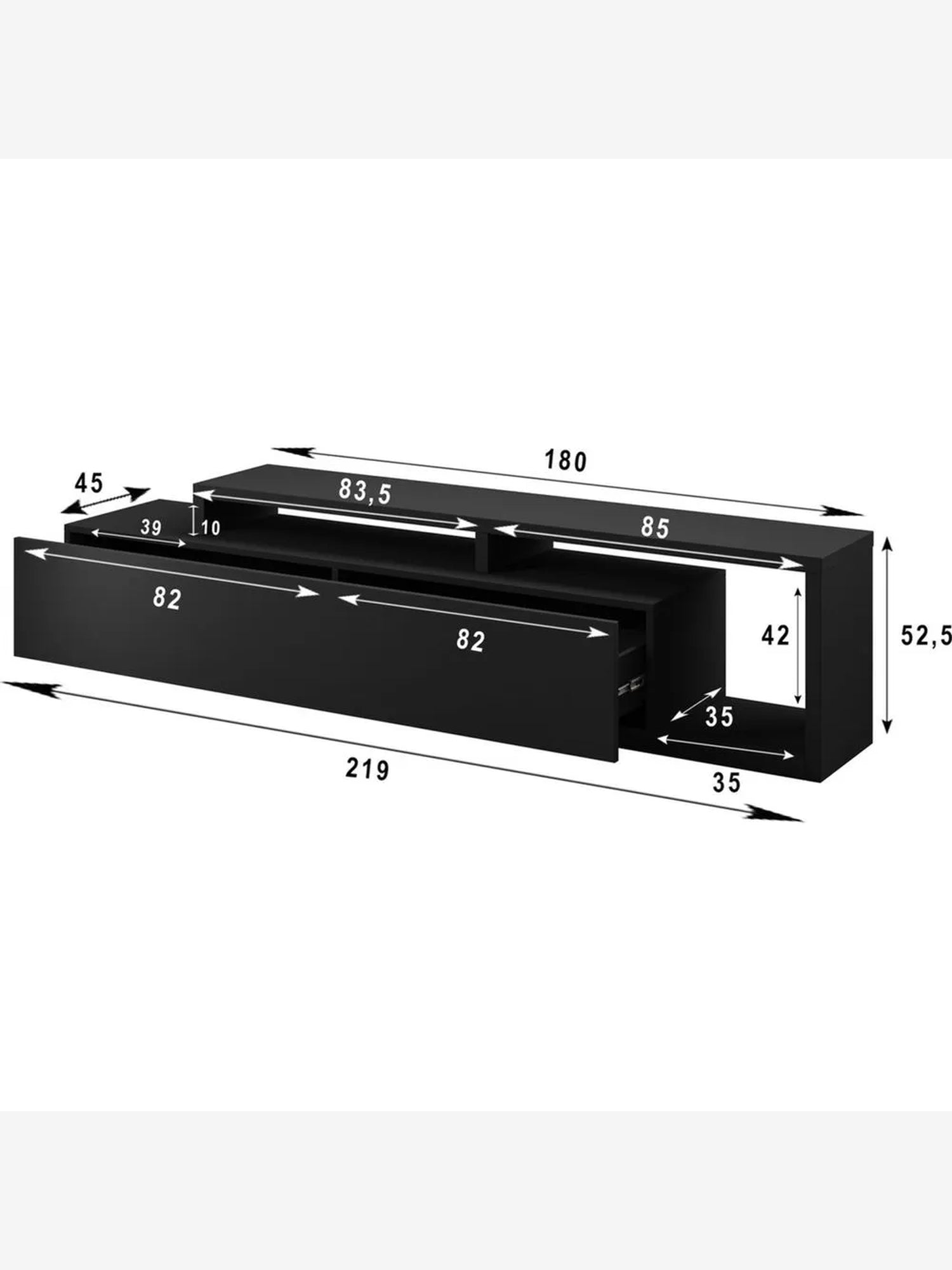 Mesa de TV Moderna Mikela color RobleNegro TU MESITA